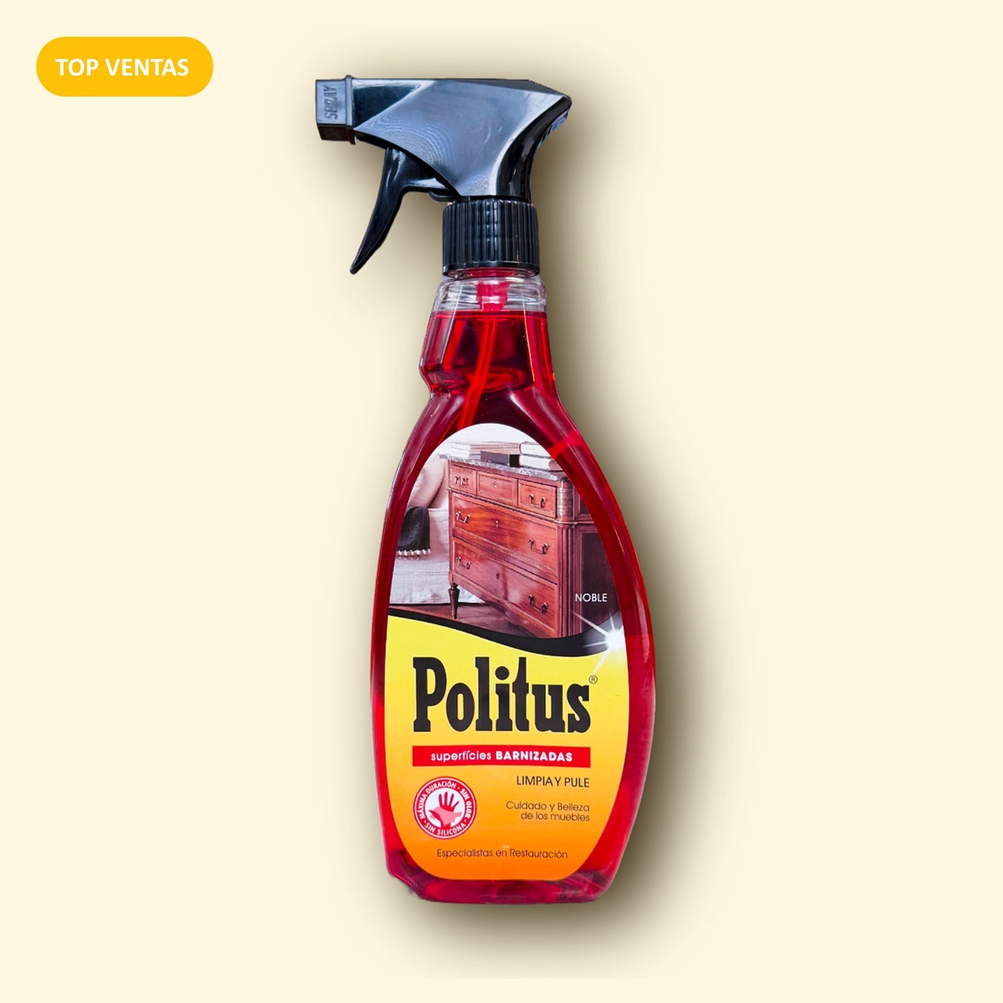 Politus superficies barnizadas, limpia y pule muebles de madera.