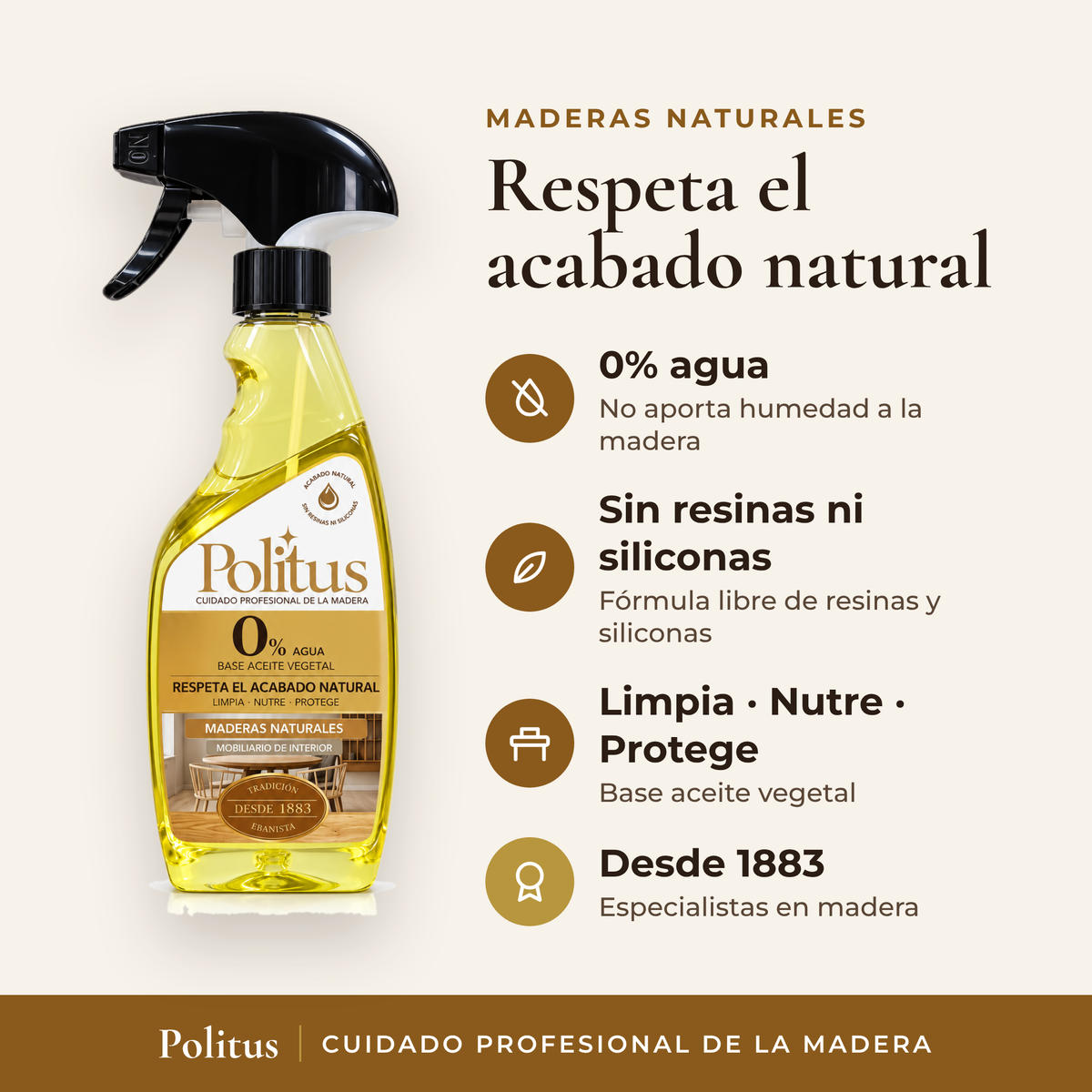 Beneficios de Politus Madera Natural y Aceitada