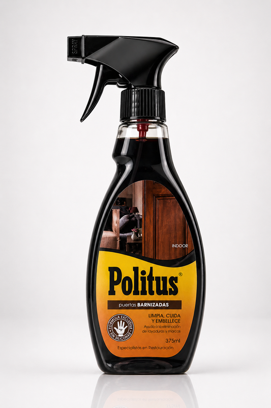 Politus Puertas de Madera 375 ml | Limpia, Cuida y Realza el Brillo