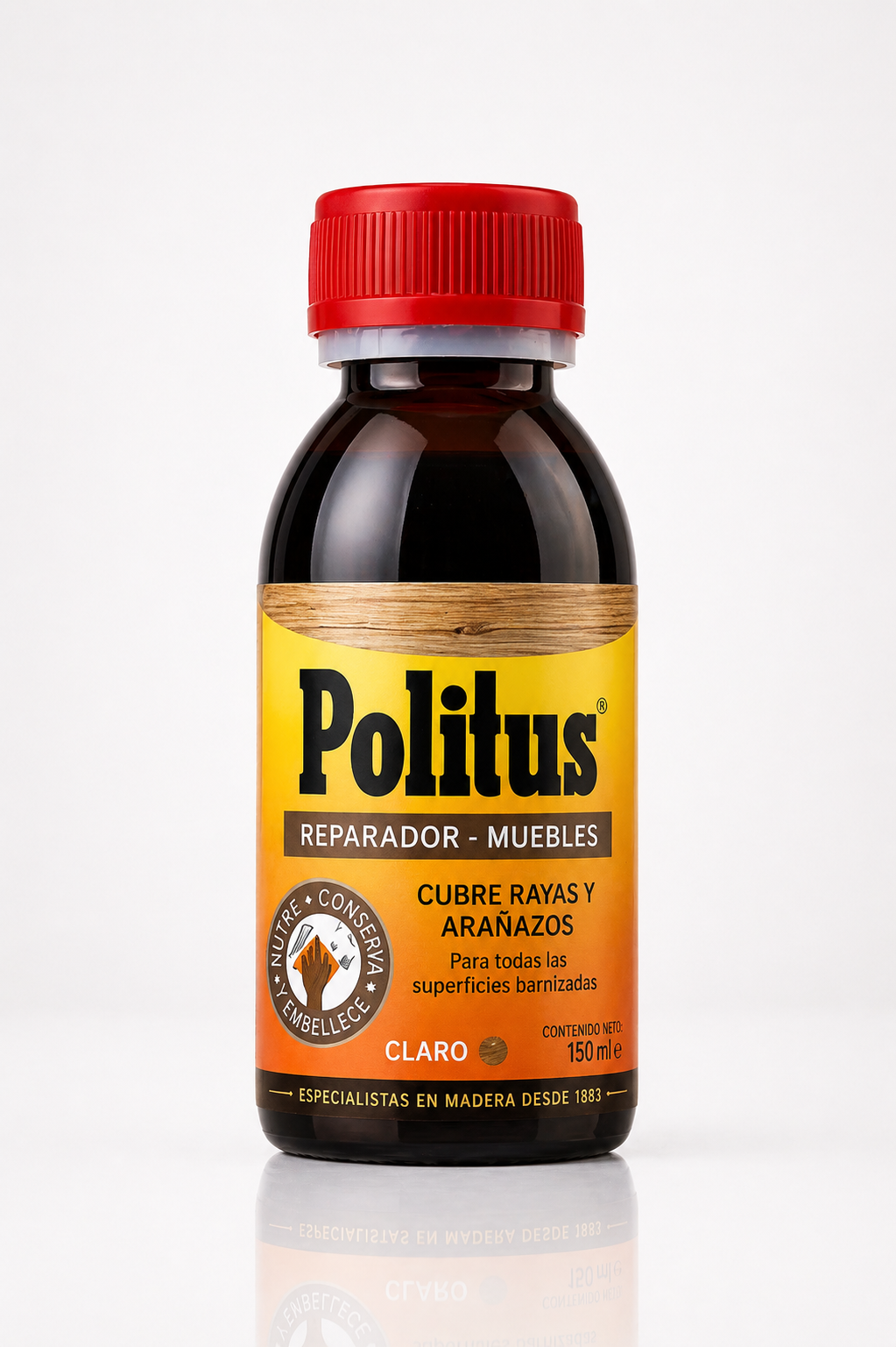Politus Reparador Muebles Claro 150 ml | Disimula Arañazos y Golpes