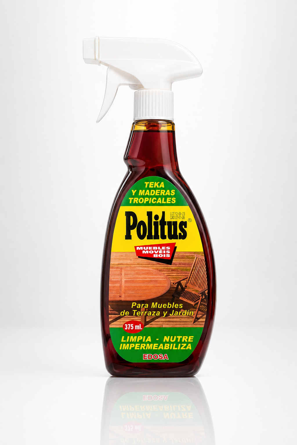 Politus Teca y Maderas Exteriores 375 ml | Limpia, Nutre y Protege